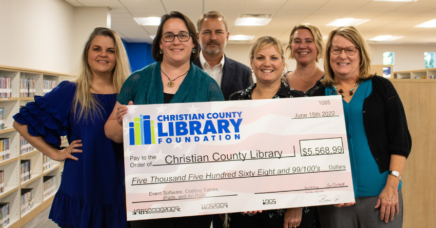 Grant Check awarded to Christian County Library 