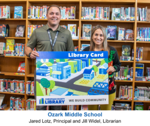 Jared Lotz, Principal and Jill Widel, Librarian